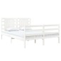vidaXL Giroletto Bianco Legno Massello di Pino 120x190cm Small Double vidaXL Giroletto Bianco Legno Massello di Pino 120x190cm Small Double
