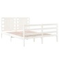 vidaXL Giroletto Bianco Legno Massello di Pino 120x190cm Small Double vidaXL Giroletto Bianco Legno Massello di Pino 120x190cm Small Double
