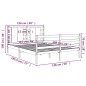 vidaXL Giroletto Bianco Legno Massello di Pino 120x190cm Small Double vidaXL Giroletto Bianco Legno Massello di Pino 120x190cm Small Double