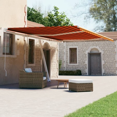 vidaXL Tenda Retrattile Automatica 400x300 cm Arancione e Marrone