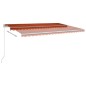 vidaXL Tenda Sole Retrattile Automatica con Pali 5x3m Arancio Marrone