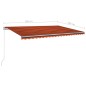 vidaXL Tenda Sole Retrattile Automatica con Pali 5x3m Arancio Marrone