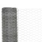 Recinzione in Rete per Pollaio Acciaio Zincato 25x1,2m Argento Recinzione in Rete per Pollaio Acciaio Zincato 25x1,2m Argento