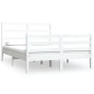 vidaXL Giroletto Bianco Legno Massello di Pino 120x190cm Small Double vidaXL Giroletto Bianco Legno Massello di Pino 120x190cm Small Double