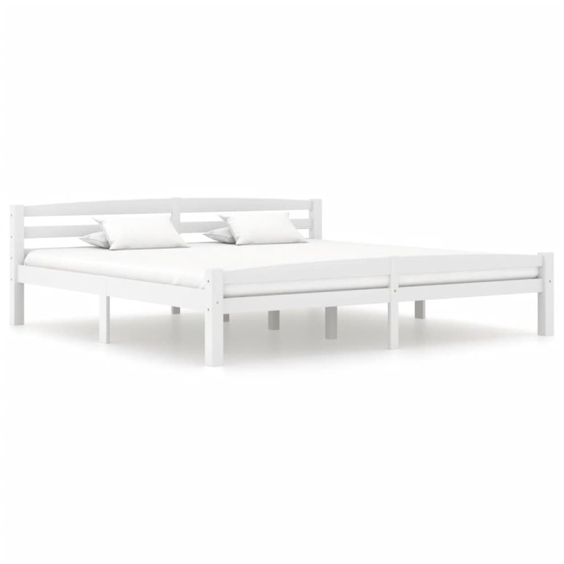 vidaXL Giroletto senza Materasso Bianco 200x200 cm Legno Massello Pino vidaXL Giroletto senza Materasso Bianco 200x200 cm Legno Massello Pino