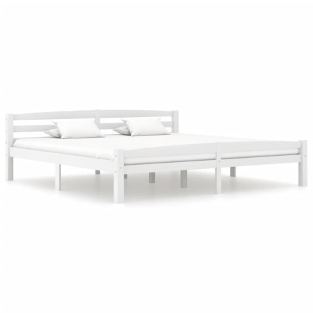 vidaXL Giroletto senza Materasso Bianco 200x200 cm Legno Massello Pino