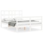 vidaXL Giroletto con Testiera Bianco Small Double Legno Massello vidaXL Giroletto con Testiera Bianco Small Double Legno Massello