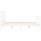 vidaXL Giroletto con Testiera Bianco Small Double Legno Massello vidaXL Giroletto con Testiera Bianco Small Double Legno Massello
