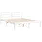 vidaXL Giroletto con Testiera Bianco Small Double Legno Massello vidaXL Giroletto con Testiera Bianco Small Double Legno Massello