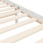 vidaXL Giroletto con Testiera Bianco Small Double Legno Massello vidaXL Giroletto con Testiera Bianco Small Double Legno Massello