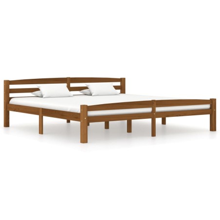 vidaXL Giroletto senza Materaso Ambrato in Legno Massello 200x200 cm