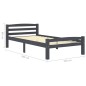 vidaXL Giroletto senza Materasso Grigio Scuro 100x200 cm Legno Pino