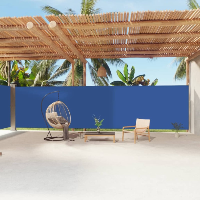 Tenda da Sole Laterale Retrattile Blu 200x1200 cm Tenda da Sole Laterale Retrattile Blu 200x1200 cm