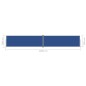Tenda da Sole Laterale Retrattile Blu 200x1200 cm Tenda da Sole Laterale Retrattile Blu 200x1200 cm