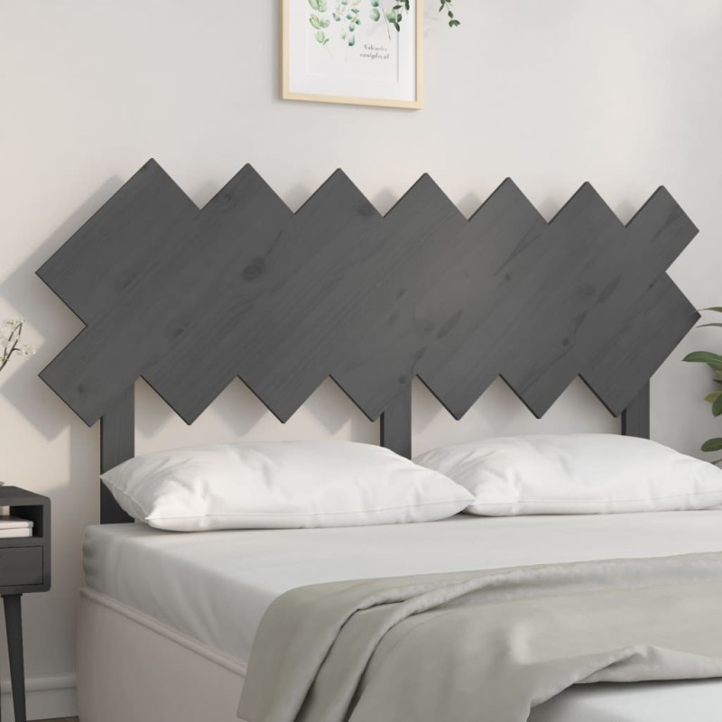 Testiera per Letto Grigia141x3x80,5cm in Legno Massello di Pino Testiera per Letto Grigia141x3x80,5cm in Legno Massello di Pino