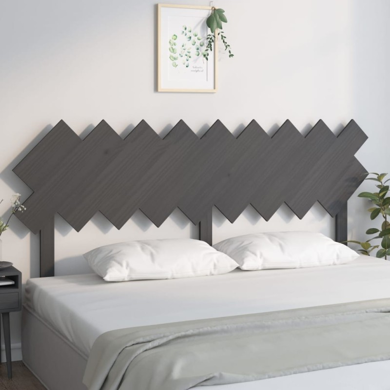 Testiera per Letto Grigio178x3x80,5cm in Legno Massello di Pino Testiera per Letto Grigio178x3x80,5cm in Legno Massello di Pino