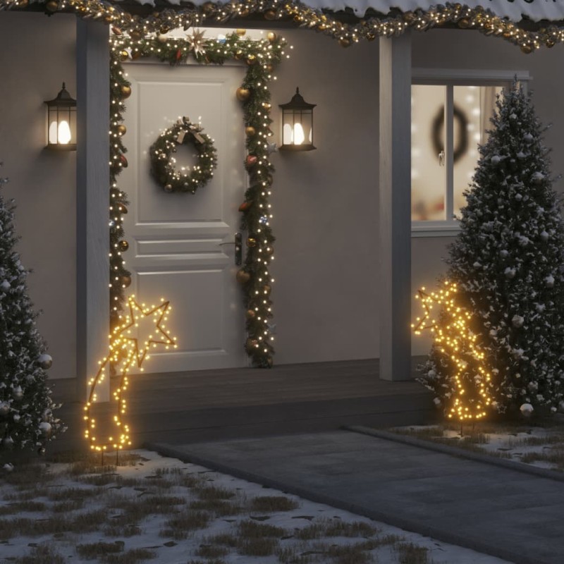 vidaXL Luce Decorativa Natale con Picchetti Stella Cadente 115LED 89cm vidaXL Luce Decorativa Natale con Picchetti Stella Cadente 115LED 89cm