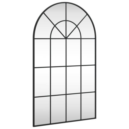 vidaXL Specchio da Parete Nero 60x100 cm Arco in Ferro