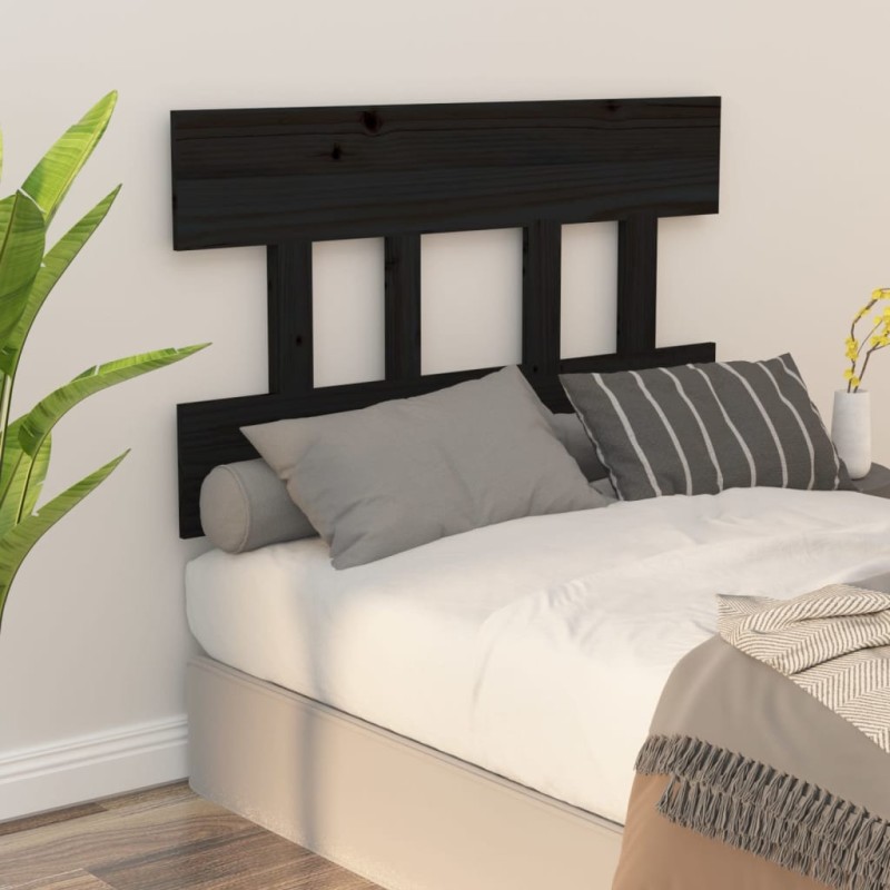 Testiera per Letto Nera 103,5x3x81 cm Legno Massello di Pino Testiera per Letto Nera 103,5x3x81 cm Legno Massello di Pino