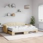 vidaXL Divano Letto con Letto Estraibile Crema 80x200 cm Tessuto vidaXL Divano Letto con Letto Estraibile Crema 80x200 cm Tessuto