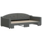 vidaXL Divano Letto con Letto Estraibile Grigio Scuro 100x200 Tessuto vidaXL Divano Letto con Letto Estraibile Grigio Scuro 100x200 Tessuto
