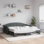 vidaXL Divano Letto con Letto Estraibile Grigio Scuro 90x190cm Tessuto vidaXL Divano Letto con Letto Estraibile Grigio Scuro 90x190cm Tessuto