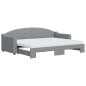 vidaXL Divano Letto Estraibile Materassi Grigio Chiaro 80x200 Tessuto vidaXL Divano Letto Estraibile Materassi Grigio Chiaro 80x200 Tessuto