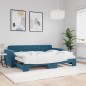vidaXL Divano Letto Estraibile con Materassi Blu 80x200 cm Velluto vidaXL Divano Letto Estraibile con Materassi Blu 80x200 cm Velluto