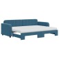 vidaXL Divano Letto Estraibile con Materassi Blu 80x200 cm Velluto vidaXL Divano Letto Estraibile con Materassi Blu 80x200 cm Velluto