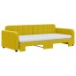 vidaXL Divano Letto Estraibile con Materassi Giallo 90x200 cm Velluto