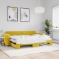 vidaXL Divano Letto Estraibile con Materassi Giallo 80x200 cm Velluto vidaXL Divano Letto Estraibile con Materassi Giallo 80x200 cm Velluto