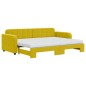 vidaXL Divano Letto Estraibile con Materassi Giallo 80x200 cm Velluto vidaXL Divano Letto Estraibile con Materassi Giallo 80x200 cm Velluto