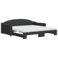 vidaXL Divano Letto Estraibile con Materassi Nero 100x200 cm Tessuto