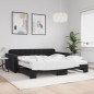 vidaXL Divano Letto Estraibile con Materassi Nero 100x200 cm Velluto vidaXL Divano Letto Estraibile con Materassi Nero 100x200 cm Velluto