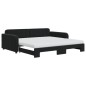 vidaXL Divano Letto Estraibile con Materassi Nero 100x200 cm Velluto vidaXL Divano Letto Estraibile con Materassi Nero 100x200 cm Velluto