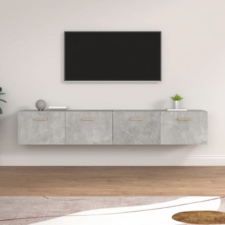 Mobili Parete 2 pz Grigio Cemento 100x36,5x35 cm in Multistrato