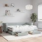 vidaXL Divano Letto Estraibile Cassetti Grigio Chiaro 80x200cm Velluto vidaXL Divano Letto Estraibile Cassetti Grigio Chiaro 80x200cm Velluto