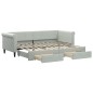 vidaXL Divano Letto Estraibile Cassetti Grigio Chiaro 80x200cm Velluto vidaXL Divano Letto Estraibile Cassetti Grigio Chiaro 80x200cm Velluto