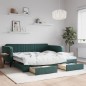vidaXL Divano Letto Estraibile Cassetti Verde Scuro 100x200cm Velluto vidaXL Divano Letto Estraibile Cassetti Verde Scuro 100x200cm Velluto