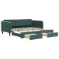 vidaXL Divano Letto Estraibile Cassetti Verde Scuro 100x200cm Velluto vidaXL Divano Letto Estraibile Cassetti Verde Scuro 100x200cm Velluto