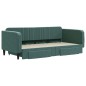vidaXL Divano Letto Estraibile Cassetti Verde Scuro 100x200cm Velluto vidaXL Divano Letto Estraibile Cassetti Verde Scuro 100x200cm Velluto