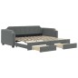 vidaXL Divano Letto Estraibile Cassetti Grigio Scuro 80x200cm Tessuto vidaXL Divano Letto Estraibile Cassetti Grigio Scuro 80x200cm Tessuto