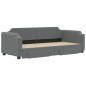 vidaXL Divano Letto Estraibile Cassetti Grigio Scuro 80x200cm Tessuto vidaXL Divano Letto Estraibile Cassetti Grigio Scuro 80x200cm Tessuto