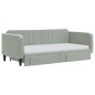 vidaXL Divano Letto Estraibile Cassetti Grigio Chiaro 90x190cm Velluto vidaXL Divano Letto Estraibile Cassetti Grigio Chiaro 90x190cm Velluto