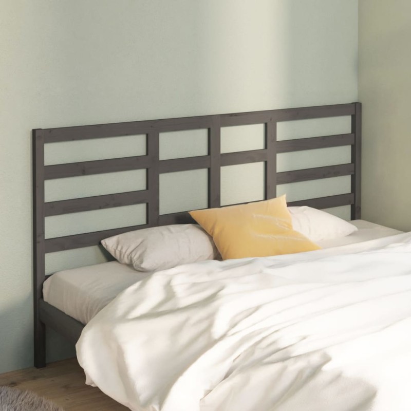 Testiera Letto Grigia 186x4x104cm in Legno Massello di Pino Testiera Letto Grigia 186x4x104cm in Legno Massello di Pino
