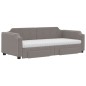 vidaXL Divano Letto Estraibile con Cassetti Tortora 90x200 cm Tessuto vidaXL Divano Letto Estraibile con Cassetti Tortora 90x200 cm Tessuto