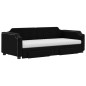 vidaXL Divano Letto Estraibile con Cassetti Nero 80x200 cm in Tessuto vidaXL Divano Letto Estraibile con Cassetti Nero 80x200 cm in Tessuto