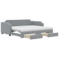 vidaXL Divano Letto Estraibile Cassetti Grigio Chiaro 90x190cm Tessuto vidaXL Divano Letto Estraibile Cassetti Grigio Chiaro 90x190cm Tessuto