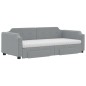 vidaXL Divano Letto Estraibile Cassetti Grigio Chiaro 90x190cm Tessuto vidaXL Divano Letto Estraibile Cassetti Grigio Chiaro 90x190cm Tessuto
