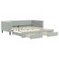 vidaXL Divano Letto Estraibile Cassetti Grigio Chiaro 100x200 Velluto vidaXL Divano Letto Estraibile Cassetti Grigio Chiaro 100x200 Velluto